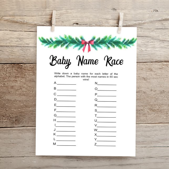 Weihnachts Baby Name Race Baby Shooting Game Card (Von Creator hochgeladen)