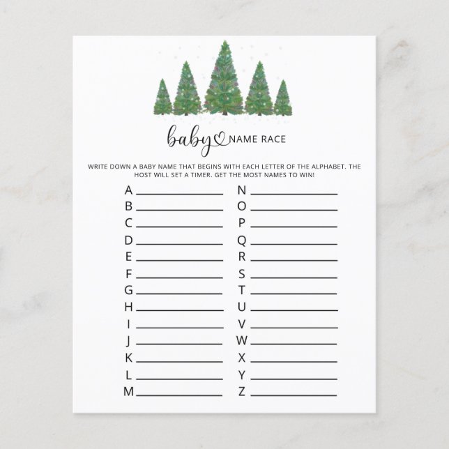 Weihnachts-Baby-Name-Rennen (Vorderseite)