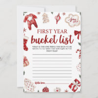 Weihnachts-Baby-Party-Erste-Jahres-Eimer-Liste-Spi
