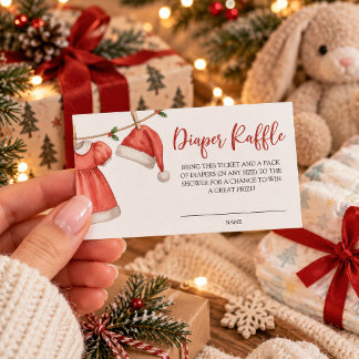 Weihnachts-Baby-Party-Windel-Raffle-Ticket-Karte Begleitkarte