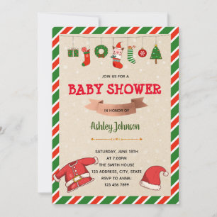 Weihnachts-Baby-Santa-Spritzparty-Einladung Einladung