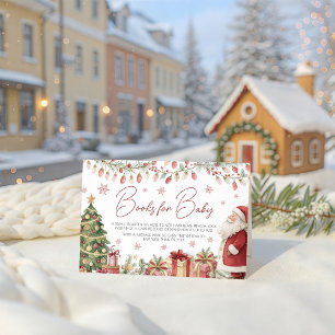 Weihnachts-Baby-Shower-Bücher-für-Baby-Karte Begleitkarte