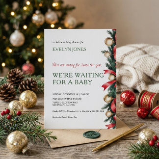 Weihnachts-Baby-Shower-Einladung - Warten auf das Einladung