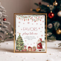 Weihnachts-Baby-Shower-Geschenke-Schild