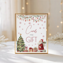 Weihnachts-Baby-Shower-Karten & Geschenke Schild