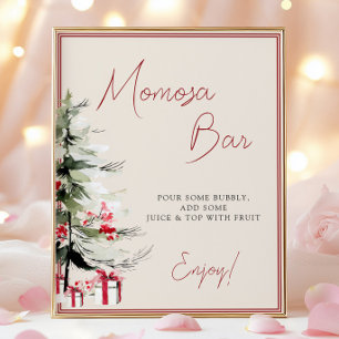Weihnachts-Baby-Shower-Mimosa-Bar-Wintergrün Poster