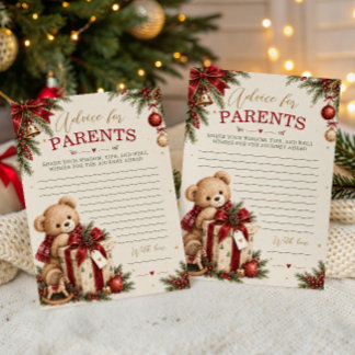 Weihnachts-Baby-Shower-Ratschläge für Eltern-Karte Einladung