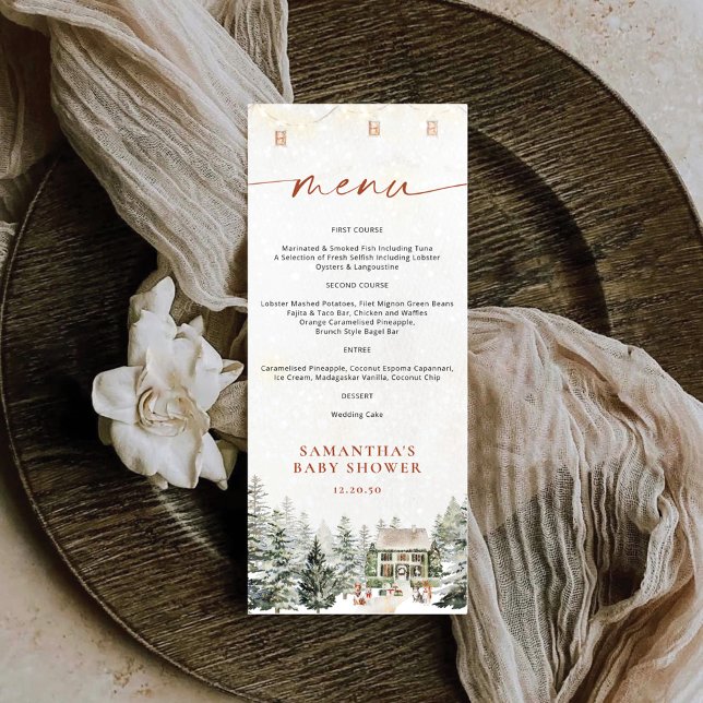 Weihnachts-Babydusche im Flachmenü Menükarte (Von Creator hochgeladen)