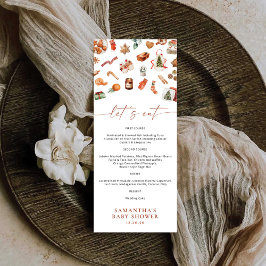 Weihnachts-Babydusche im Flachmenü Menükarte