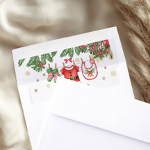 Weihnachts-Babymode-Wäscheleine-Briefumschlag-Einl