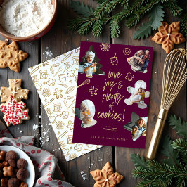 Weihnachts Backkochtopf Familienrahmen Foto Feiertagskarte