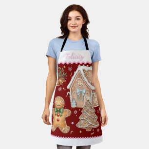 Weihnachts-Backschürze, Lebkuchenmann, Haus Schürze