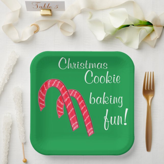 Weihnachts-Backspass Candy Canes Pappteller (Hochzeit)