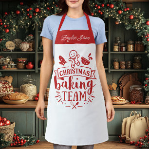 Weihnachts-Backteam Cute Red Personalisiert Schürze