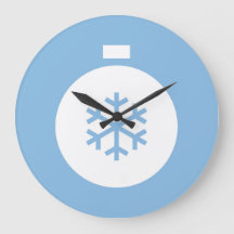 Weihnachts-Ball Blue Large Clock
