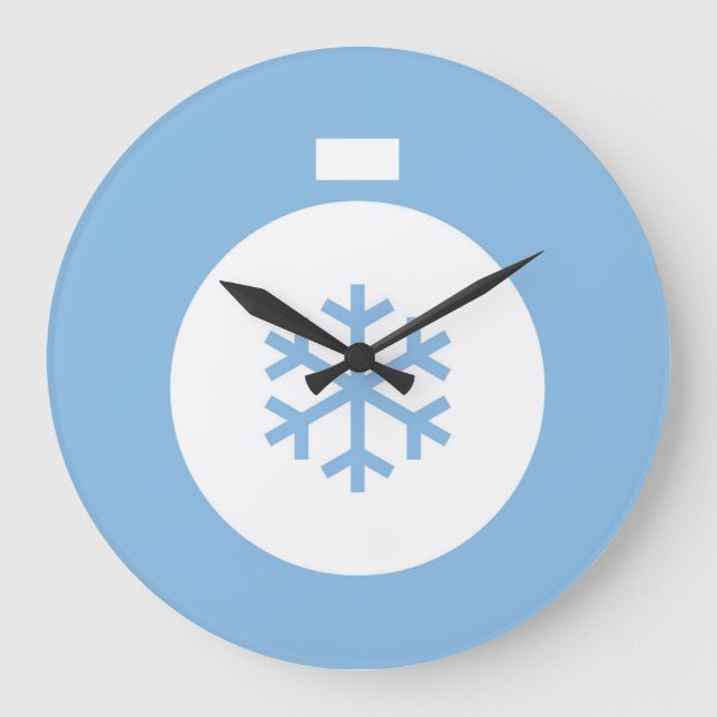 Weihnachts-Ball Blue Large Clock Große Wanduhr (Vorderseite)