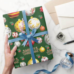 Weihnachts-Ball-Ornament-Muster Papier Umhüllung Geschenkpapier