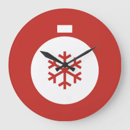 Weihnachts-Ball Red Large Clock Große Wanduhr