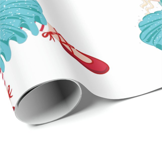 Weihnachts Ballerina Geschenkpapier (Rolleneckpunkt)