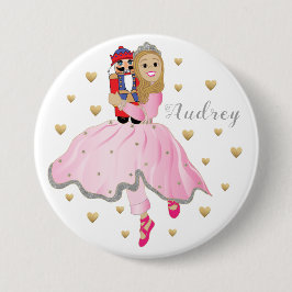 Weihnachts Ballerina Nutcracker Runde Button