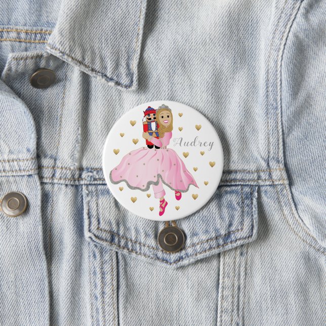 Weihnachts Ballerina Nutcracker Runde Button (Beispiel)