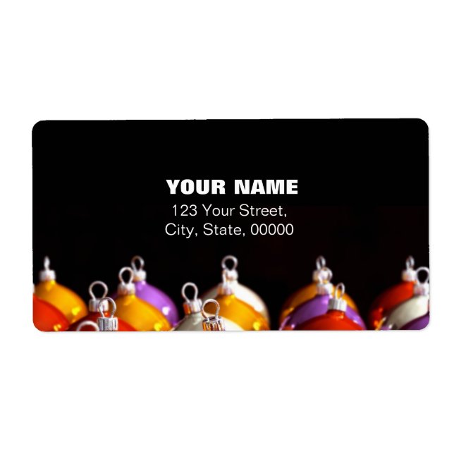 Weihnachts' Balls 3D Art Custom Address Labels (Vorne)
