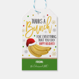 Weihnachts-Bananengeschenk-Tag Geschenkanhänger