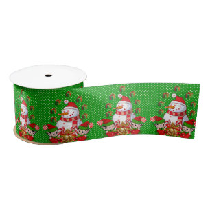 Weihnachts-Band, frohe Weihnachts-Snowman-Elf Satinband