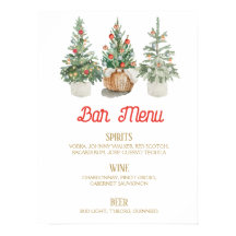 Weihnachts-BAR MENU signalisieren Kiefern