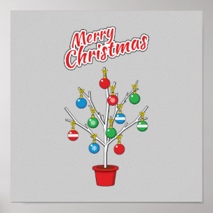 Weihnachts-Bare-Branch Tree - Frohe Weihnachten Poster