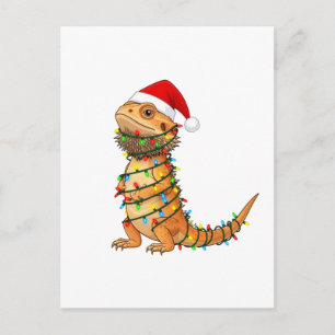  Weihnachts-Bartagame Pogona Vitticeps Santa  Postkarte