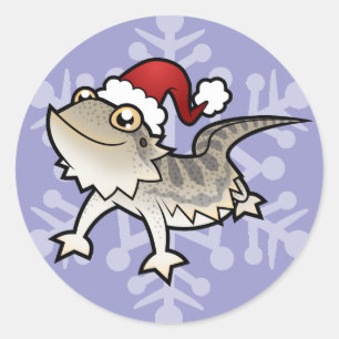 Weihnachts-Bartagame / Rankins Drache Runder Aufkleber