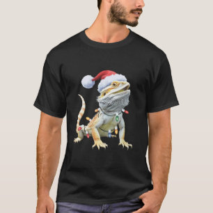Weihnachts-Bartagame-Santa-Hut-Echse-Xmas-Reptil T-Shirt