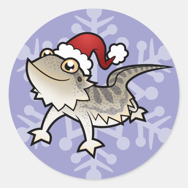 Weihnachts-Bartdrache / Rankins-Drache Runder Aufkleber (Vorderseite)