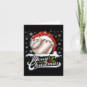 Weihnachts Baseball Ball Weihnachtsmannmütze Xmas  Karte