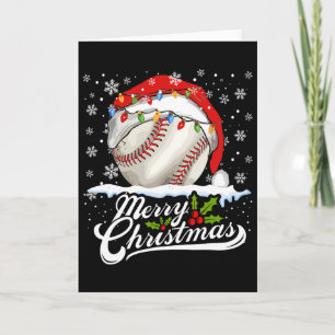 Weihnachts Baseball Ball Weihnachtsmannmütze Xmas  Karte