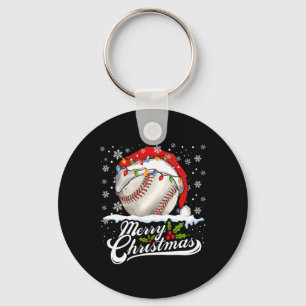 Weihnachts Baseball Ball Weihnachtsmannmütze Xmas Schlüsselanhänger