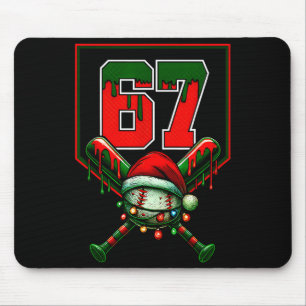 Weihnachts-Baseball-Drip Nummer 67 Spieler oder 67 Mousepad