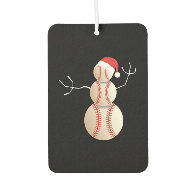 Weihnachts-Baseball-Hemd mit Snowman-Baseball Autolufterfrischer (Vorderseite)