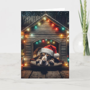 Weihnachts-Baseball-Hütte im Doghouse Feiertagskarte