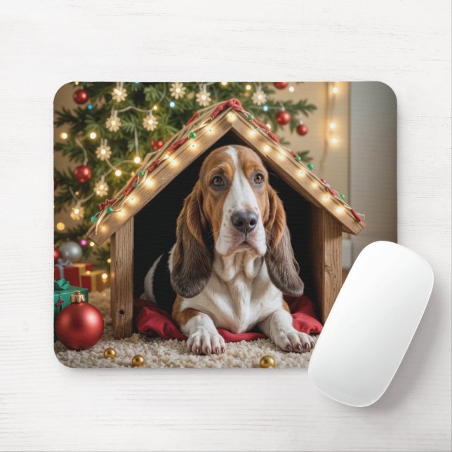Weihnachts-Baseball in einem Doghouse Mousepad (Mit Mouse)
