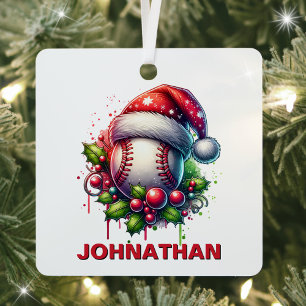 Weihnachts-Baseball-Individuelle Name mit Weihnach Ornament Aus Metall
