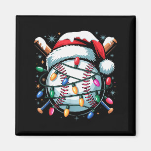 Weihnachts-Baseball-Junge-Jugend-Männer-Santa-Hut- Magnet