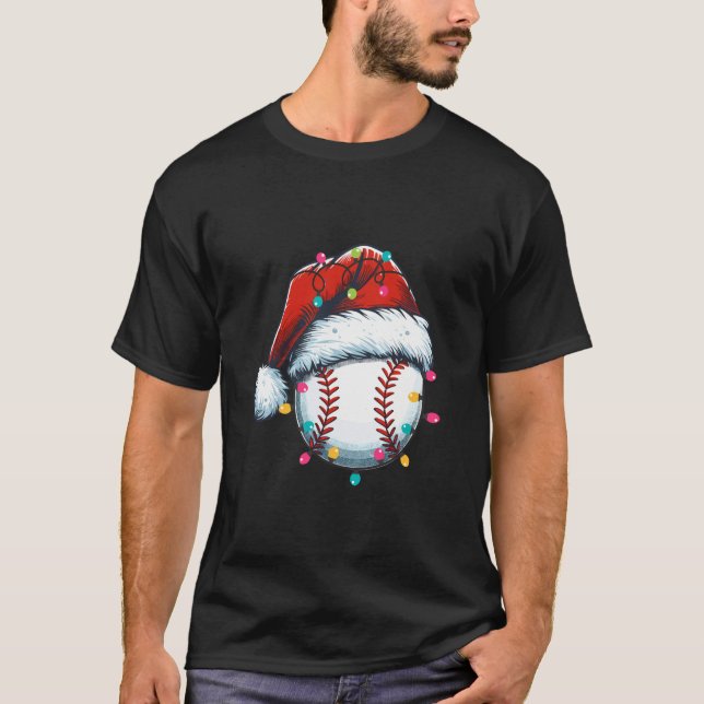 Weihnachts-Baseball Lover Sportspieler Funny Xmas T-Shirt (Vorderseite)