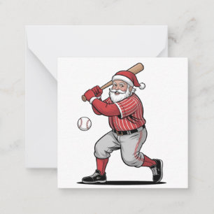Weihnachts-Baseball Santa Claus Sport spielen  Mitteilungskarte