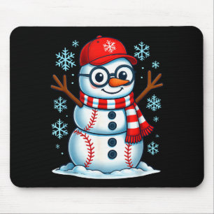 Weihnachts Baseball Schneemann Xmas Pyjamas Frauen Mousepad