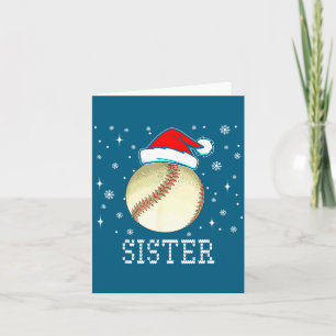 Weihnachts Baseball Schwester Xmas Santa Hut Kinde Karte