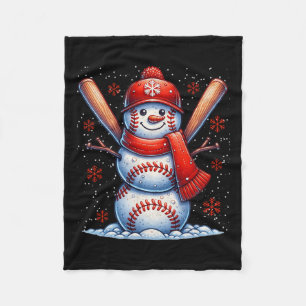 Weihnachts Baseball Snowman Boys Baseball Weihnach Fleecedecke