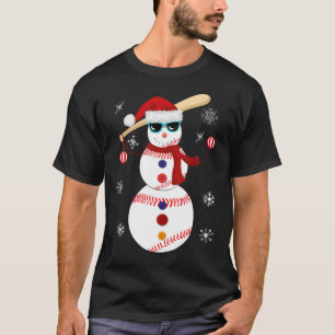 Weihnachts Baseball Snowman Weihnachtsmannmütze Ge T-Shirt
