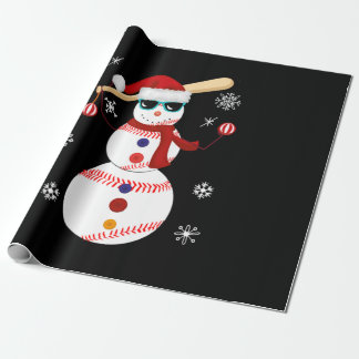 Weihnachts-Baseball-Snowman-Weihnachtsmannmütze Geschenkpapier
